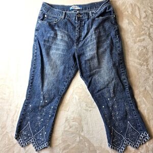 Apollo Jeans Juniors 15/16 Embellished Embroidered Detail Cut Out 90s retro
